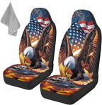 ELEQIN 250 Anniversary USA Car Front Seat Covers, Patriotic Collectors 2 Pack Polyester Automotive Seat ProtectorsSoft & Breathable, Vehicle Interior Accessories for Most Cars