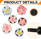 6PCS Flower Vent Clips, Car Air Fresheners Vent Clips, Cherry Blossom Dashboard Decoration, Car Accessories Aesthetic Interior Decor for Women Peach Blossom (No Aromatherapy Tablets)