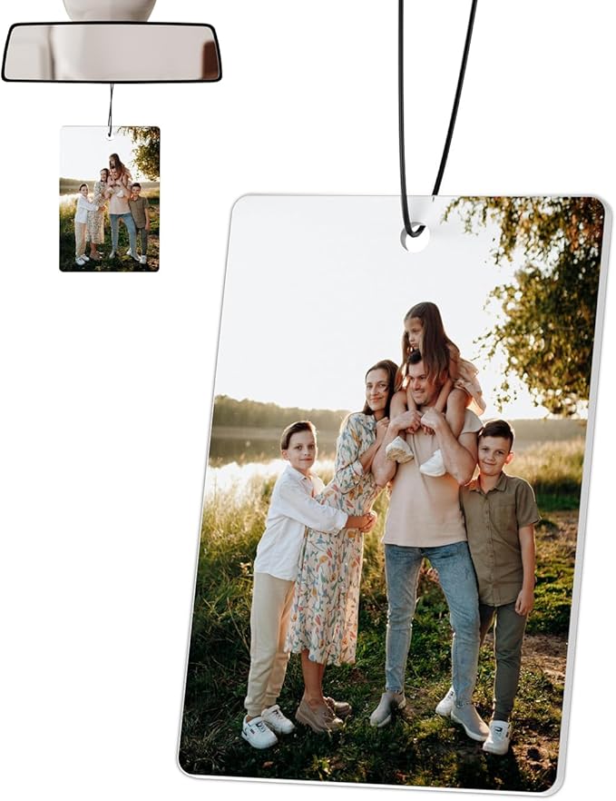 Custom Air Fresheners with Pictures - Personalized Double Sided Photo Text Air Fresheners for Car Wardrobe Bathroom Decor Hangings