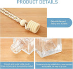 5PCS Car Air Freshener, Hanging Air Freshener Diffuser, Empty Glass Perfume Bottle, Diffuser Oil Aromatherapy Fragrance Perfume Vials with Wooden Caps and Hanging String