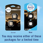 Febreze AUTO Air Freshener, Odor-Fighting Automotive Vent Clip, Scented Car Accessories, Long Lasting for Strong Odors, Leather, 2 Count