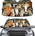GENANY Cow Family Windshield Sun Shade for Car SUV Truck (64x32 Inches), Sun Shade Windshield, Shades for Front Windows, Protector Blocks UV, Spring Car Decor