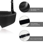 Travel Pillows for Airplanes, Airplane Head Strap with Silk Eye Mask for Sleeping, Long Flights & Car Road Trips 360°Headrest Neck Support, Stops Bobbing, Small & Compact（Black）