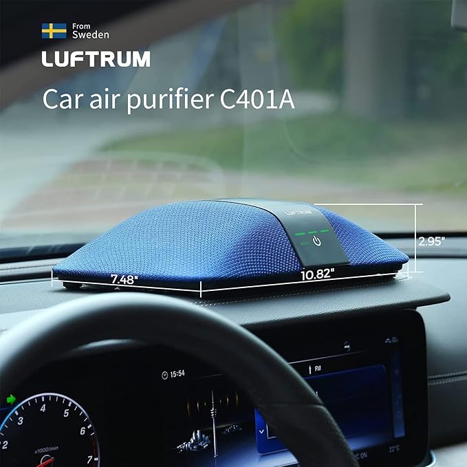 Car Air Purifier with H13 True HEPA Filter: Car Portable Air purifier for Exhaust Fumes, VOC, Smoke, Odors, and Bacteria, 99.9% Removal to 0.1 Microns - Air purifier for Car Traveling Bedroom (blue)