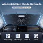 Autorder Windshield Sun Shade Umbrella for 2025-2026 Volkswagen VW Tiguan Accessories,Upgraded Ice Crystal Material,Easy Setup Umbrella Sunshade for Car Windshield,100% Sun Blocking