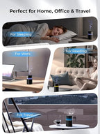 Waterless Diffuser for Essential Oil: Mini Battery Scent Diffuser for Room&Home&Car with 9 Colors LED Light - Aroma Cool Mist Machine Charcoal Black