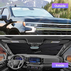 [2026 Upgraded] Windshield Sun Shade Umbrella, Foldable Car Sunshade for Trucks & SUVs with UV Protection, Heat Insulation & Automotive Interior Sun Protection for Outdoor Parking Camping (X-Large)