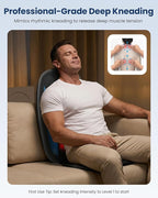 COMFIER Shiatsu Back Massager with Heat,Deep Tissue Kneading Massage Seat Cushion,Massage Chair Pad for Full Back,Body Massager for Home or Office Chair use,