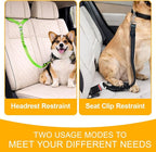2-Pack Dog Car Seat Belt, 3-in-1 Headrest-Mounted Dog Seatbelt for Car, Adjustable Nylon Pet Safety Leash with Elastic Buffer & Reflective Stitching, Durable Car Harness for Dogs Fits Most Vehicles