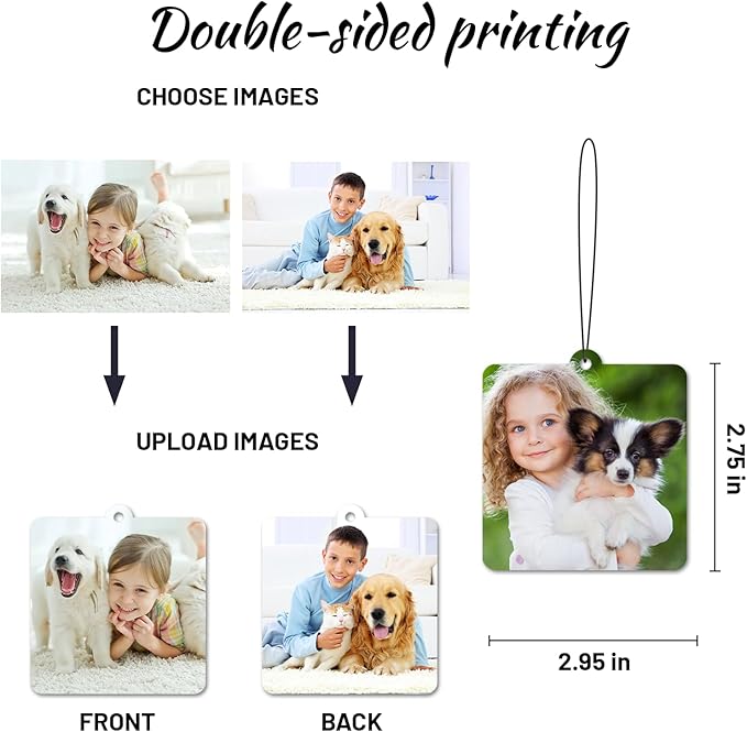 5pcs Custom Air Fresheners with Picture - Personalized Double Sided Photo Text Air Freshener for Car Wardrobe Bathroom Hanging Ornaments