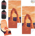 2 Pack Car Seat Towel Covers with Storage Bag 63 x 32 Inch Athletic Running Towel Seat Sweat Washable Non Slip Cover Gift for Car Outdoor Sport Activities (Arch)