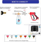 Foam Cannon for Pressure Washer with Dual Connector, Balabulala Car Foam Cannon with Dual Adapter, 1/4" Quick Connect,4200 PSI