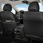 Coverado Car Seat Covers for Front Seats, Luxury Leather Car Seat Cover with Carbon Fiber Weave, Waterproof Automotive Seat Protectors 2-Pack, Driver Seat Covers Universal Fit Most Cars, Black&Gray