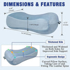Back Lumbar Support Cushion for Office Chair - Soft Memory Foam Back Pillow for Back Pain - Bolster Cushion for Long Sitting, Driving, Travel, Bed - Versatile Pillow (Blue)