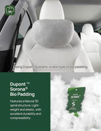 TPARTS Headrest Neck Pillow for Tesla Model 3/Y/X/S, Soft Faux Suede Fabric Car Neck Support Pillow Cushion for Traveling (Filled with Dupont Sorona Fiber)-Set of 2 Gray