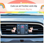 Unicorn Car Accessories,2pcs Pink Uniron Air Vent Clips Car Air Freshener With Vanilla Scent Tablet,Girly Vent Clips Car Decor for Women Teens,Refillable Diffuser