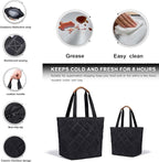 Insulated Cooler Bag Reusable Grocery Tote Bags Transport Large Lunch Box for Women