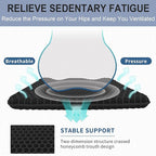 Gel Seat Cushion for Long Sitting Pressure Relief (Extra Large & Thick) - Non-Slip Gel Chair Cushion for Back,Sciatica,Tailbone Pain Relief - Seat Cushion for Office Desk Chair,Car Seat,Wheelchair