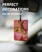 Trendy Pink Cheetah Print Car Air Freshener 4 Pcs, Funky Retro Ace Lucky 8 Ball Leopard Hanging Air Freshener for Cars Closet Drawer Books, Cute Girly Car Accessories Mirror Decor for Women