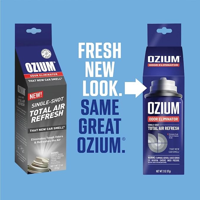 Ozium Air Sanitizer, 2 oz Car Fogger: Single-Shot Smoke Odor Eliminator & Car Air Freshener (That New Car Smell)