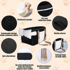 Dog Car Seat for Small Dogs, Portable Center Console Dog Car Seat, Pet Booster Seats with Safety Belt and Soft Cushion, Pet CarSeat for Dogs and Cats Under 15 lbs,Black