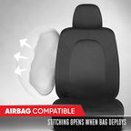Motor Trend Honeycomb Polyester Seat Covers – Semi Universal Fit Front Seat Protector for Most Cars, Trucks, SUVs – Breathable Hex Design, Easy to Install, Black & Gray Car Seat Cover
