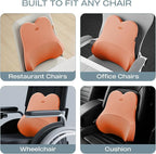 Skechers Air-Cooled & Memory Foam Lumbar Pillow,Lumbar Support Pillow For Office,Chair Lower Back Pain Relief Lumbar Pillow,Ergonomic Design Back Support Pillow For Office Chair,Car,Home,Travel,Orange
