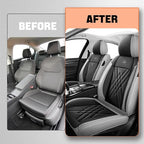 Car Seat Covers Compatible with Toyota Camry 2012-2026 Durable Waterproof Automotive Seat Covers Stretchable Fabric Material, Airbag Compatibility, Premium Nappa Leather(Black Gray, 2 Pcs Front)