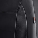 Flying Banner car seat Covers Protects Water Proof Faux Leather Carbon Fiber Front and Rear Bench (Black, Full Set - 8PCS)