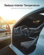 Windshield Sun Shade for Ram 1500 2019-2025 with 10 Inch Wide Sensor. Reflective Aluminum Film Front Window Sunshade - BLAZBLOCK