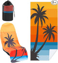 2 Pack Car Seat Towel Covers with Storage Bag 63 x 32 Inch Athletic Running Towel Seat Sweat Washable Non Slip Cover Gift for Car Outdoor Sport Activities (Beach Palm Trees)