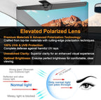 Veharvim Sun Visor Extender for Cars, Polarized Car Visor Extender Sun Blocker UV400, Adjustable Visor Extension, Clip on Sun Visor for Car, Universal, Glare, UV Protector (Large(2 Pack))