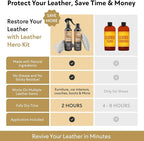 Leather Cleaner and Conditioner Kit – 4-Piece Set with Best Leather Cleaner for Couches, Sofas, Chairs, Furniture, and Car Interiors