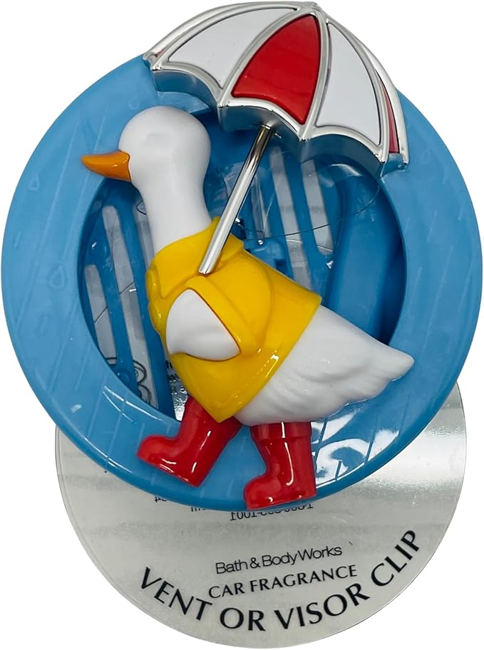 Bath and Body Works Blue, Yellow, and Red Silly Goose with Gold Car Visor Fragrance Holder Easy To Open