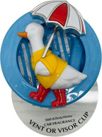 Bath and Body Works Blue, Yellow, and Red Silly Goose with Gold Car Visor Fragrance Holder Easy To Open