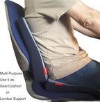 Yupbizauto New Breathable Comfortable Ergonomic Wedge Car Seat Office Chair Back Support Cushion (Black Mesh)