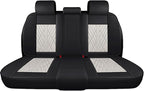 Premium Nappa Leatherette Car Seat Cover Set Custom Fit for Honda CR-V CRV 2000-2023 2024 2025 2026 Water-Proof Breathable Faux Leather Seat Cushion Protectors (Full Set 5 Seats,Beige Black)