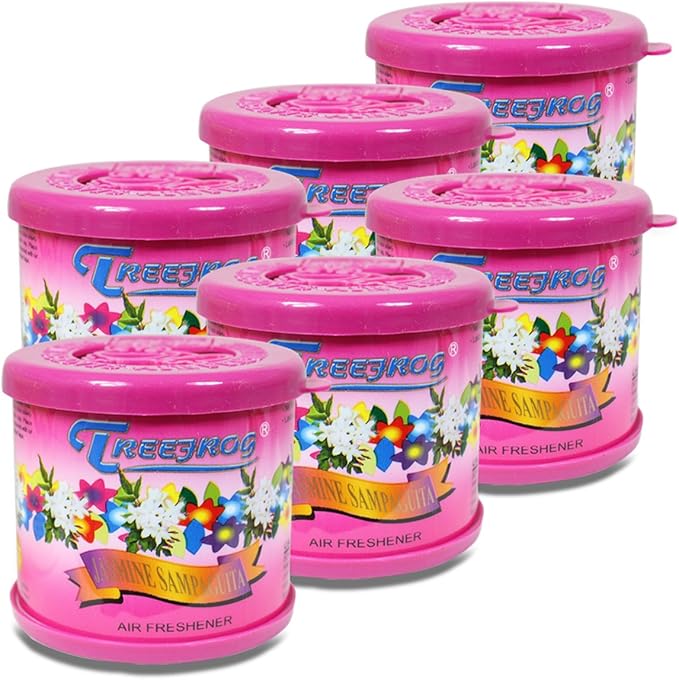 Auto Dynasty TreeFrog Gel-Typed Automotive Cup-Holder Air Freshener, Jasmine Scented, Pack of 6