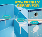 Pool Putty 12oz - 2 Part Epoxy Putty for Leaks Underwater or Above, Fast Repair Crack, Leak - Pool Sealant Filler for Fixing Tile, Concrete, Cement, Wood, Plastic Etc, Be Sanded, Drilled ＆ Painted