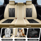 Fit Altima Car Seat Covers Compatible with Nissan Altima 2011-2025 2026 - Full Set Premium Leather， Waterproof Breathable， All-Weather Seat Cushion Protecto&Airbag Compatible （Beige & Black