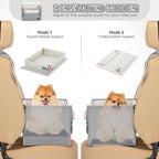 PETSFIT Dog Booster Car Seat, Waterproof PU Leather Dog Car Seats for Small Dogs with Patent Safe Buckles, Clip-On Leash, Pet Car Seat for Small Pets Up to 25lbs (Cool Grey)