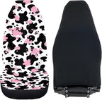 Pink Black Cow Print Front Seat Covers for Cars Navajo Aztec Driver Car Seat Protector Comfort Polyester Bucket Seat Covers Universal Fit for SUV Truck Sedan