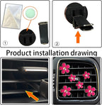 Daisy Air Vent Clips - 6 Pcs Cute Flower Car AC Outlet Clip, Freshener Clip Charm - interior Decor Charm (Rose Red)