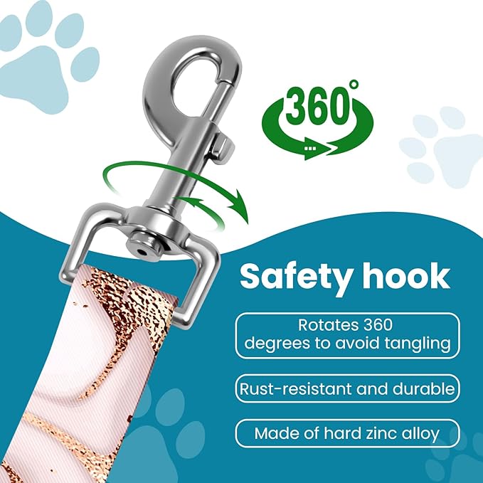 Adjustable pet cat and Dog car seat Belt，The Lanyard is Flexible and Adjustable from 20 to 33 inches (Golden Marble + Blue Marble)