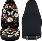 BIGCARJOB Art Butterfly Car Seat Cover Full Set Auto Front Seat Protectors Vehicle Bucket Seat Pad,Butterfly Car Interior Accessories,Fit Most Vehicle,Cars,Sedan