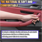 2PCS Car Door Armrest Pads, Soft Memory Foam Car Knee Leg Elbow Cushion, Leather Car Arm Rest Pillow for Comfort Support, Universal Car Interior Accessories for Most Vehicles (Black)