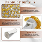 2PCS Elephant-Shaped Car Vent Clips with Rhinestone, Car Vent Accessories, Elephant Design Auto Air Freshener Diffuser, Rhinestone Air Conditioner Outlet Clips for Women Girls (Gold, Elephant)