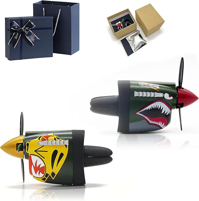 P-40 Warhawk Creative Propeller Car Decor, 2026 Upgraded P-40 Warhawk Car Air Freshener, Creative Fighter Car Air Freshener (2PCS)