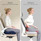 Seat Cushions for Office Chairs - Ergonomic Tailbone Pain Pressure Relief Seat Cushion - Extra Large & Thick Design Memory Foam Office Chair Cushion, 21.2" W X 16.5" L (Blue)