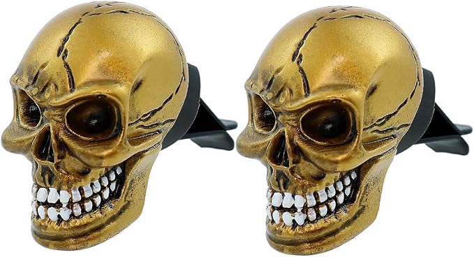Skull Car Air Fresheners Cute Cool Funny Air Conditioning Vent Perfume Diffuser Decoration Interior Car Accessories 2 pcs